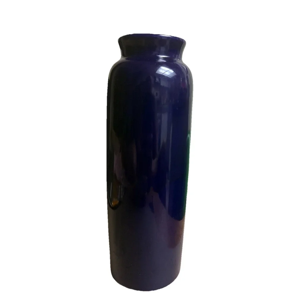 Vintage  Vase Cobalt‎ Blue Pheasant Kutani Style 9.5